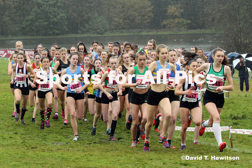 Womens under-17s, National Cross Country Relay Champs., Berry Hill Park, Mansfield.  Photo: David T. Hewitson/Sports for All Pics